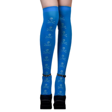 Cargar imagen en el visor de la galería, Calcetines de compresión para Halloween -Esqueleto azul - Ozerty