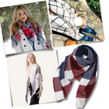 Cargar imagen en el visor de la galería, Bufanda de cashmere con tacto de lana de angora y diseño tartán
- Ozerty