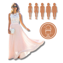 Cargar imagen en el visor de la galería, Vestido coqueto de gasa y encaje estilo campiña
- Ozerty