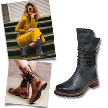 Cargar imagen en el visor de la galería, Botines vintage de cuero PU

 - Ozerty
