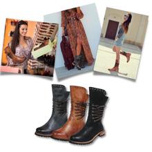 Cargar imagen en el visor de la galería, Botines vintage de cuero PU

 - Ozerty
